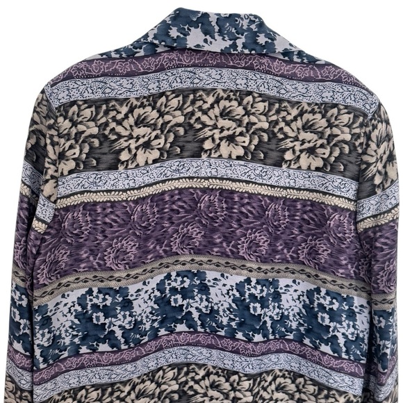 Vintage Dana Buchman Floral Long Sleeve 100% Silk Long Sleeve Blouse Size 2 - Picture 7 of 13